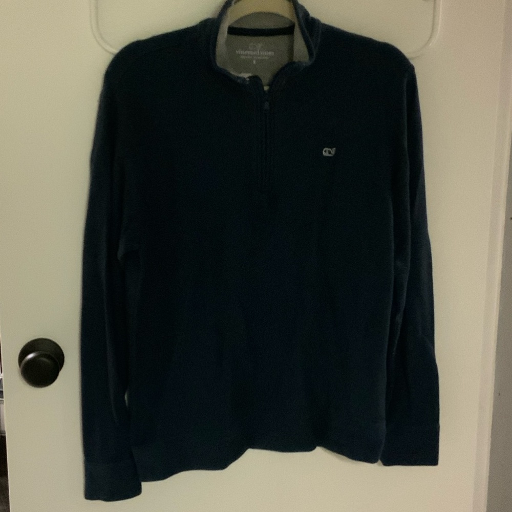 Vineyard Vines Men's Dark Blue Zip-Up Sweater